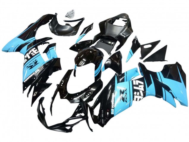 Mejores Carenados Moto Suzuki GSXR 600 / GSXR 750 2011-2024 - Negro Brillante Azul Claro