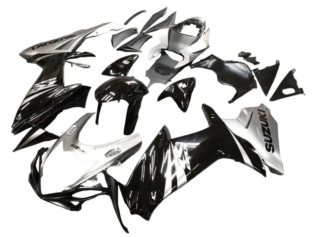 Mejores Carenado Moto Suzuki GSXR 600 / GSXR 750 2011-2024 - Negro Brillante Plata