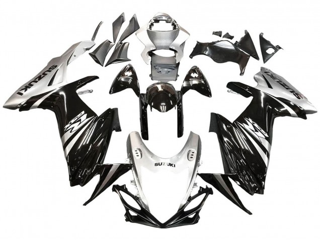 Mejores Carenado Moto Suzuki GSXR 600 / GSXR 750 2011-2024 - Negro Brillante Plata