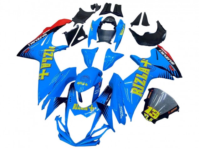 Mejores Carenados Moto Suzuki GSXR 600 / GSXR 750 2011-2024 - Azul Oro Rojo Negro Rizla