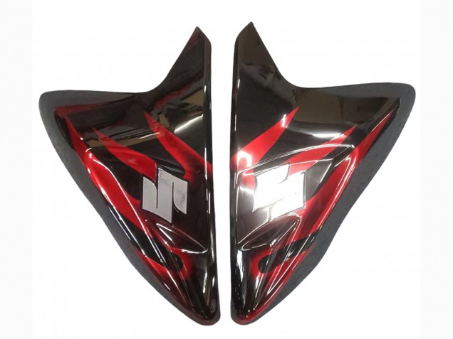Mejores Carenados Moto Suzuki GSXR 600 / GSXR 750 2011-2024 - Negro Brillante Rojo Llama