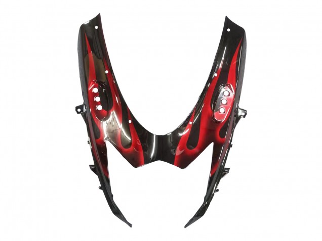 Mejores Carenados Moto Suzuki GSXR 600 / GSXR 750 2011-2024 - Negro Brillante Rojo Llama