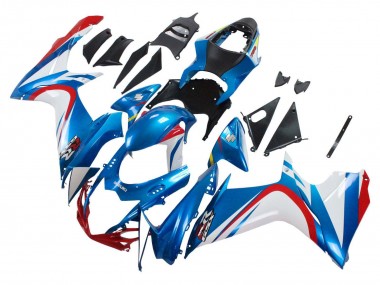 Mejores Carenados Moto Suzuki GSXR 600 / GSXR 750 2011-2024 - Azul Blanco Rojo