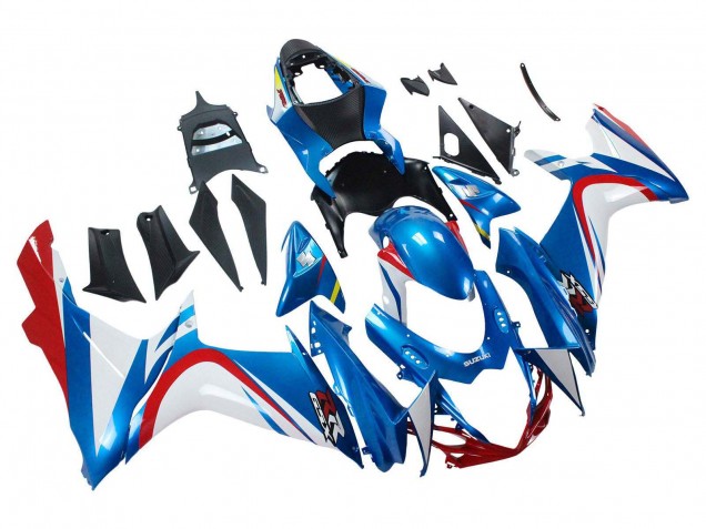 Mejores Carenados Moto Suzuki GSXR 600 / GSXR 750 2011-2024 - Azul Blanco Rojo