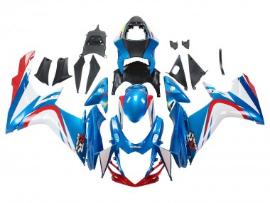 Mejores Carenados Moto Suzuki GSXR 600 / GSXR 750 2011-2024 - Azul Blanco Rojo