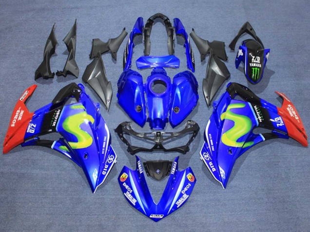 Mejores Carenados Moto Yamaha YZF R3/R25 2015-2018 - Azul Negro Brillante Rojo ENEOS Monstruo