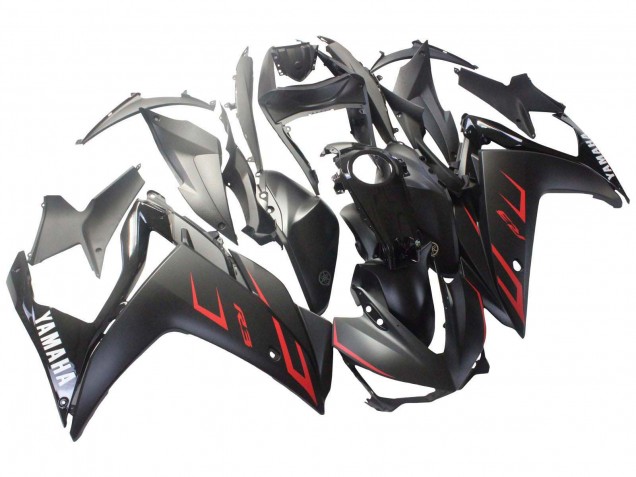Mejores Carenados Moto Yamaha YZF R3/R25 2015-2018 - Negro Brillante Negro Mate Rojo