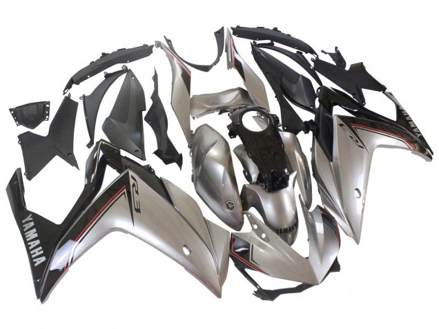 Mejores Carenados Moto Yamaha YZF R3/R25 2015-2018 - Plata Negro