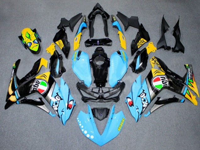Mejores Carenados Moto Yamaha YZF R3/R25 2015-2018 - Azul Claro Amarillo Plata Negro