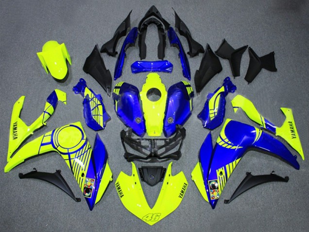 Mejores Carenados Moto Yamaha YZF R3/R25 2015-2018 - Neon Amarillo Azul Negro 46