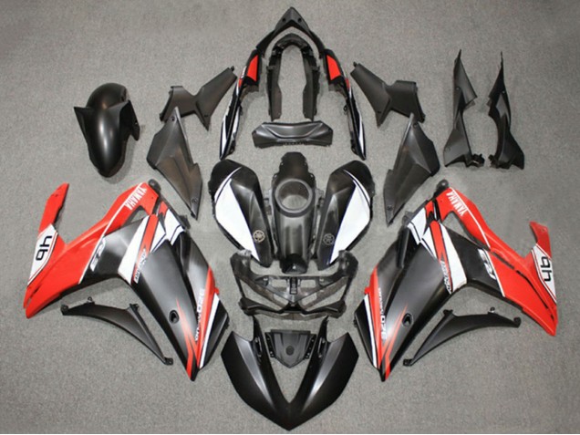 Mejores Carenados Moto Yamaha YZF R3/R25 2015-2018 - Blanco Rojo Negro Mate 46