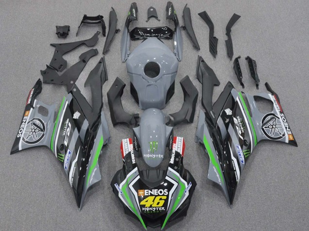 Mejores Carenados Moto Yamaha YZF R3/R25 2015-2018 - Nardo Gris Verde Negro ENEOS Monstruo 46
