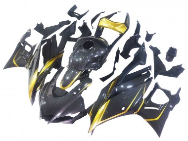 Mejores Carenados Moto Yamaha YZF R3/R25 2019-2021 - Oro Negro FibraCarbono
