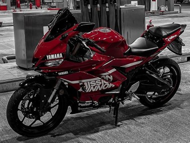 Mejores Carenados Moto Yamaha YZF R3/R25 2019-2021 - Rojo Oscuro Blanco Plata Negro Valsir