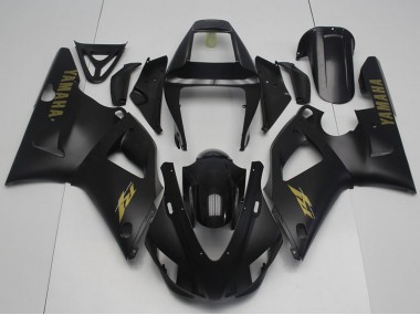 Mejores Carenados Moto Yamaha YZF R1 1998-1999 - Negro Brillante Negro Mate Oro