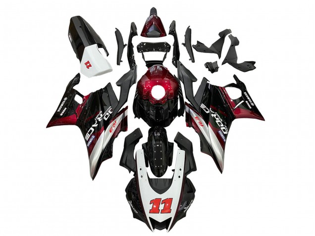 Mejores Carenados Moto Yamaha YZF R3/R25 2019-2021 - Blanco Rojo Negro 11