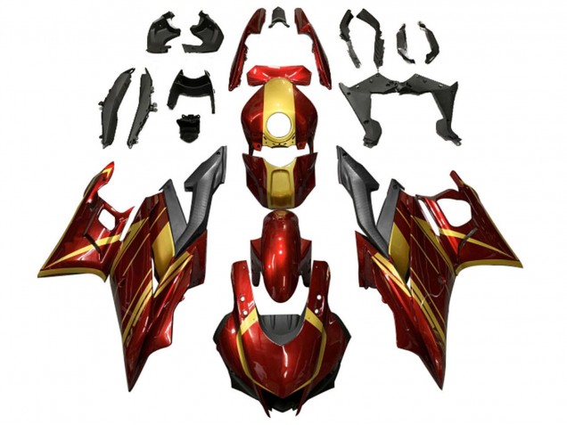 Mejores Carenados Moto Yamaha YZF R3/R25 2019-2021 - Rojo Oro Negro Mate