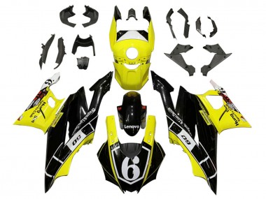 Mejores Carenados Moto Yamaha YZF R3/R25 2019-2021 - Amarillo Blanco Negro Brillante Lenovo 6