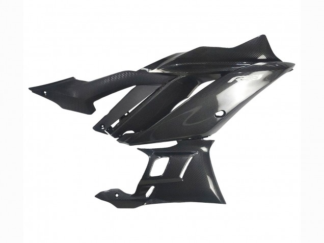 Mejores Carenados Moto Yamaha YZF R3/R25 2022-2024 - Negro FibraCarbono Estilo Plata Azul