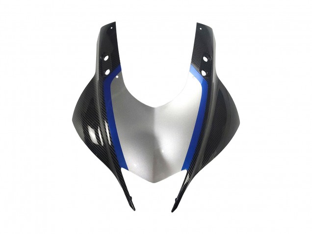 Mejores Carenados Moto Yamaha YZF R3/R25 2022-2024 - Negro FibraCarbono Estilo Plata Azul