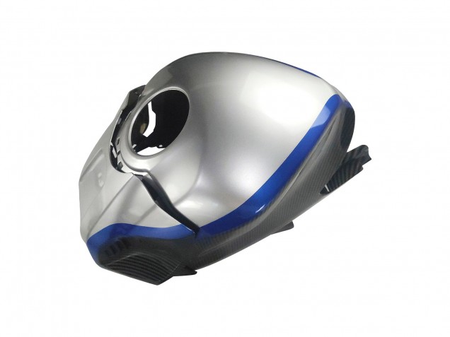Mejores Carenados Moto Yamaha YZF R3/R25 2022-2024 - Negro FibraCarbono Estilo Plata Azul
