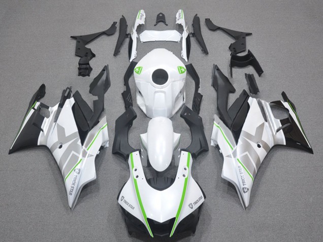 Mejores Carenados Moto Yamaha YZF R3/R25 2022-2024 - Blanco Verde Plata Negro
