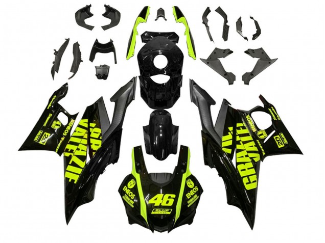 Mejores Carenados Moto Yamaha YZF R3/R25 2022-2024 - Negro Verde ENEOS 46