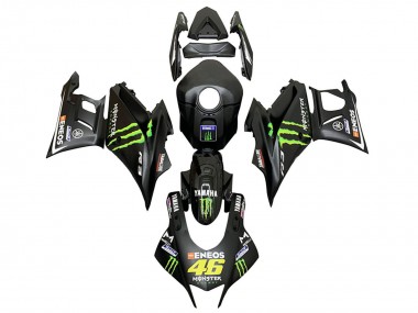 Mejores Carenados Moto Yamaha YZF R3/R25 2022-2024 - Negro Verde Monstruo ENEOS 46
