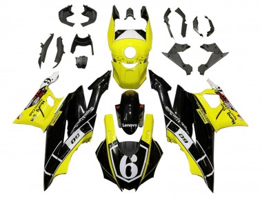 Mejores Carenados Moto Yamaha YZF R3/R25 2022-2024 - Amarillo Blanco Negro Lenovo 6