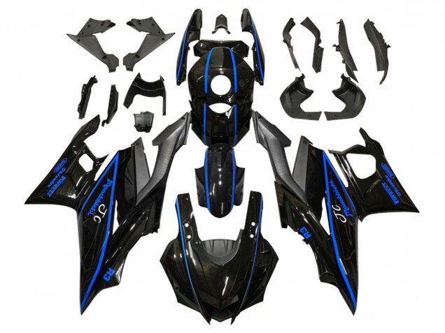 Mejores Carenados Moto Yamaha YZF R3/R25 2022-2024 - Negro Brillante Azul
