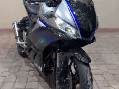 Mejores Carenados Moto Yamaha YZF R3/R25 2022-2024 - Marble Negro Plata Azul Falsificado FibraCarbono Estilo