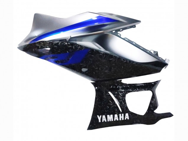 Mejores Carenados Moto Yamaha YZF R3/R25 2022-2024 - Marble Negro Plata Azul Falsificado FibraCarbono Estilo
