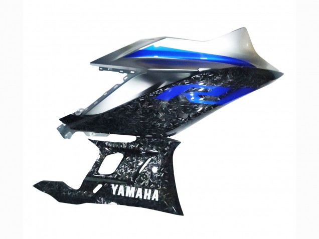 Mejores Carenados Moto Yamaha YZF R3/R25 2022-2024 - Marble Negro Plata Azul Falsificado FibraCarbono Estilo
