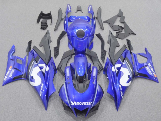 Mejores Carenados Moto Yamaha YZF R3/R25 2022-2024 - Azul Blanco Negro MoviStar ENEOS Yamalube