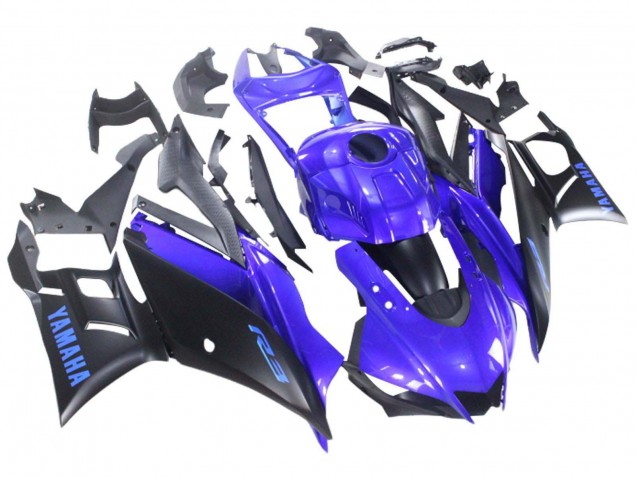 Mejores Carenado Moto Yamaha YZF R3/R25 2022-2024 - Azul Negro Mate