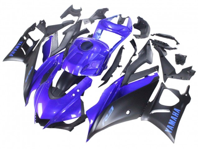 Mejores Carenado Moto Yamaha YZF R3/R25 2022-2024 - Azul Negro Mate
