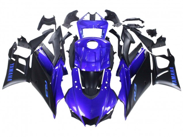 Mejores Carenado Moto Yamaha YZF R3/R25 2022-2024 - Azul Negro Mate