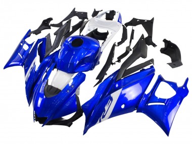 Mejores Carenados Moto Yamaha YZF R3/R25 2022-2024 - Azul Blanco Negro Mate
