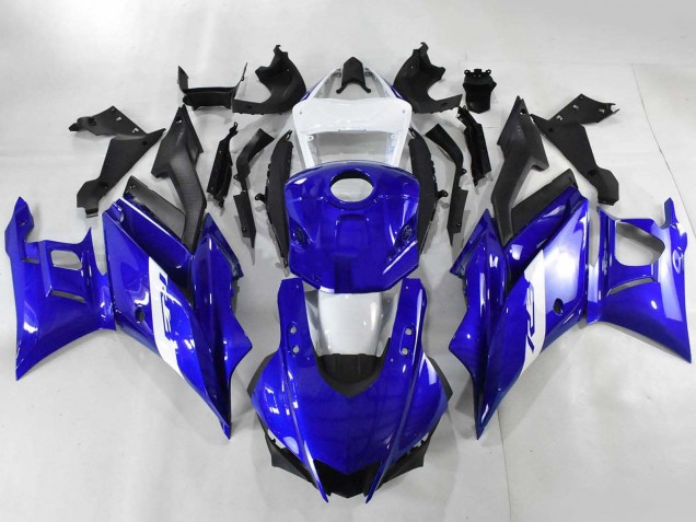 Mejores Carenados Moto Yamaha YZF R3/R25 2022-2024 - Azul Blanco Negro Mate