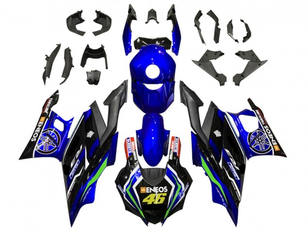 Mejores Carenados Moto Yamaha YZF R3/R25 2022-2024 - Azul Verde Negro ENEOS 46