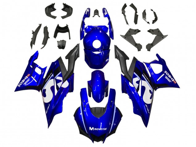 Mejores Carenados Moto Yamaha YZF R3/R25 2022-2024 - Azul Blanco Negro MoviStar ENEOS