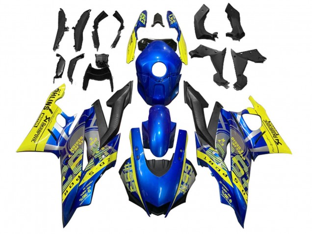 Mejores Carenados Moto Yamaha YZF R3/R25 2022-2024 - Amarillo Azul Negro Mate 93