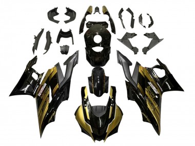 Mejores Carenados Moto Yamaha YZF R3/R25 2022-2024 - Oro Negro Brillante Semakin Didepan