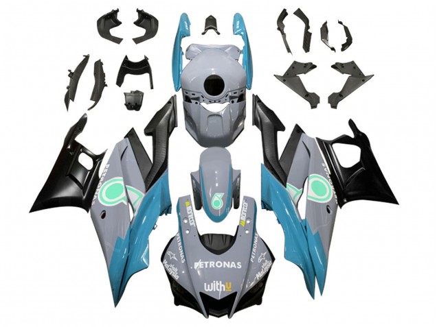 Mejores Carenados Moto Yamaha YZF R3/R25 2022-2024 - Nardo Gris Azul Verde Negro Petronas