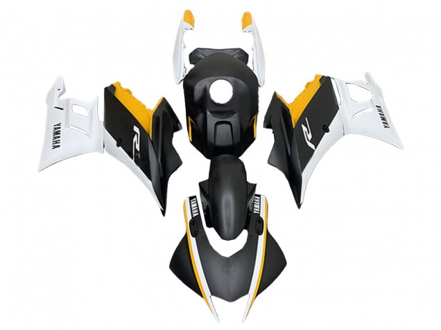 Mejores Carenados Moto Yamaha YZF R3/R25 2022-2024 - Blanco Amarillo Negro Mate