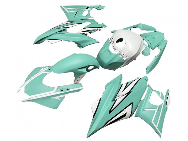 Mejores Carenados Moto Yamaha YZF R3/R25 2022-2024 - Verde Claro Blanco Negro Raya