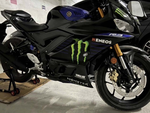 Mejores Carenados Moto Yamaha YZF R3/R25 2022-2024 - Azul Negro Verde Monstruo Yamalube ENEOS