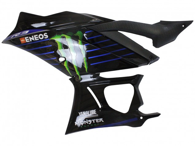 Mejores Carenados Moto Yamaha YZF R3/R25 2022-2024 - Azul Verde Negro Monstruo Yamalube ENEOS