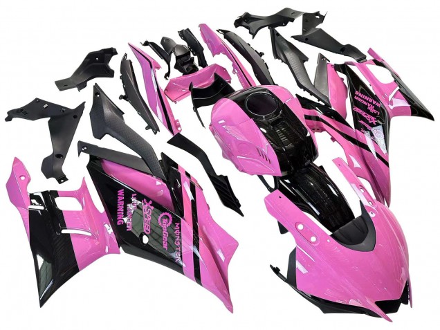 Mejores Carenados Moto Yamaha YZF R3/R25 2022-2024 - Rosa Negro Brillante Monstruo