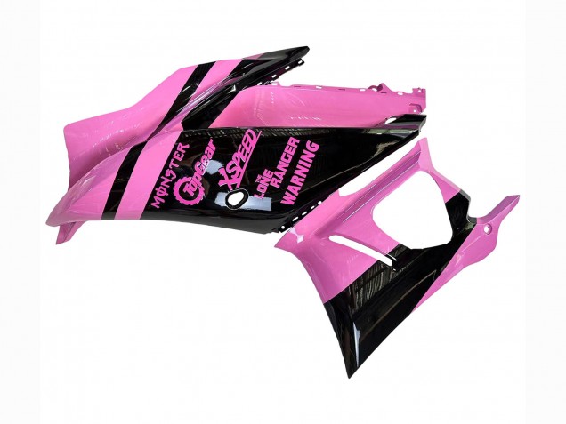 Mejores Carenados Moto Yamaha YZF R3/R25 2022-2024 - Rosa Negro Brillante Monstruo